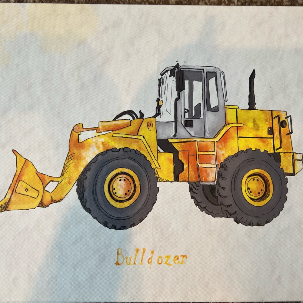 Yellow Bulldozer Art Print